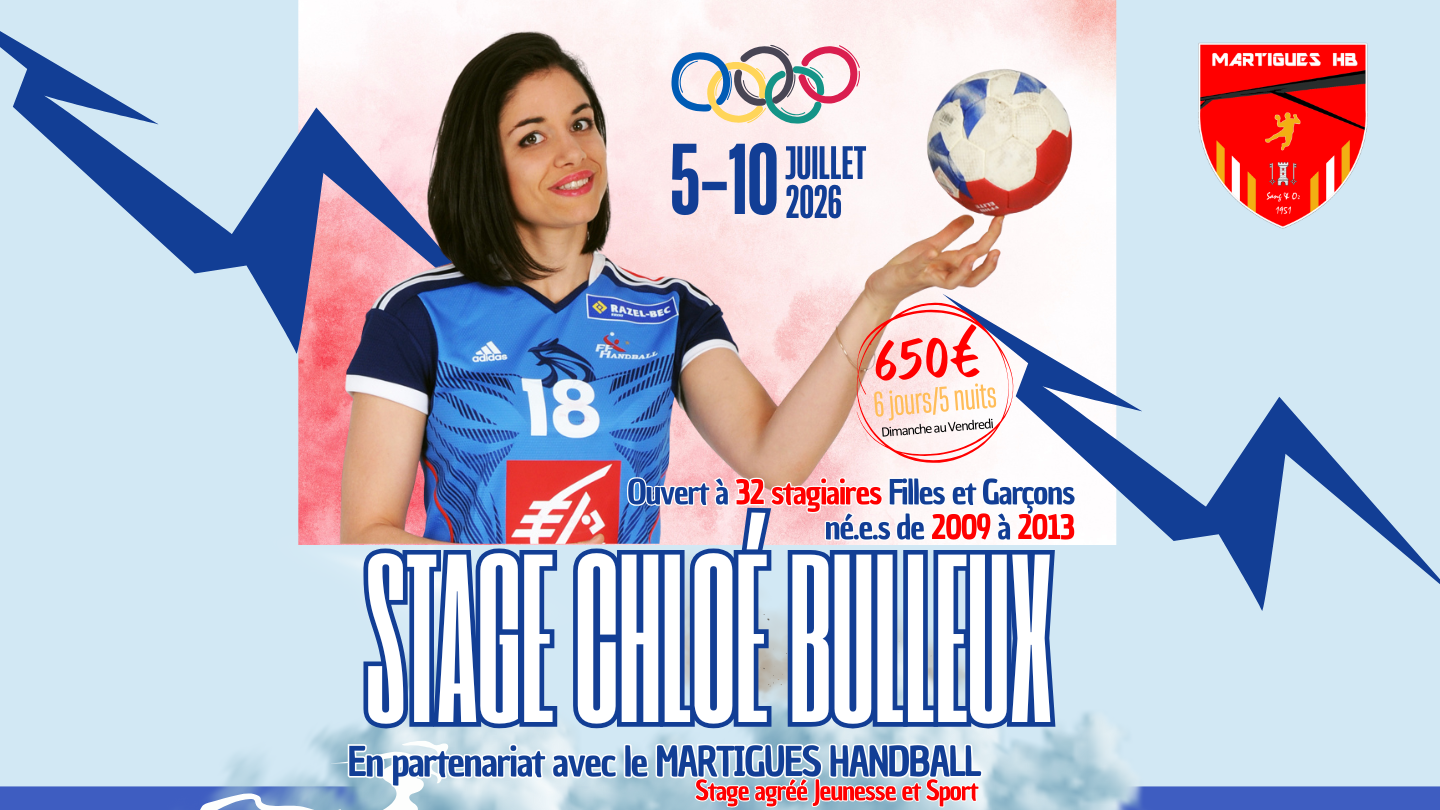 Inscrivez-vous : Stages Chloé Bulleux, vice-championne olympique