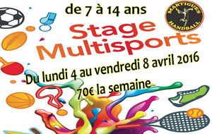 Inscrivez-vous: stage multisports d'avril !