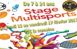 Stage multisports de février : inscrivez-vous !
