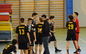 Pause boisson lors d'un temps mort.