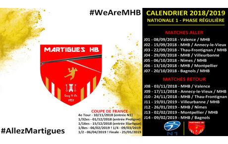 MHB : le calendrier 2018-2019 dévoilé
