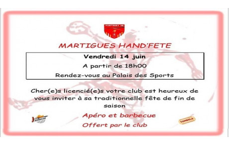 MHB : fête du club le 14 juin !