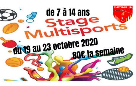 Stage multisports d'octobre : inscrivez-vous !
