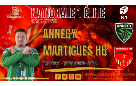 N1 / J19, Annecy - MHB : l'avant-match